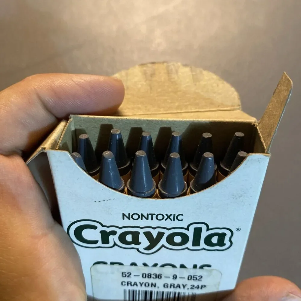 Lot 5 Vintage Crayola Binney Smith No 836 Bulk Crayons White Brown Gray Peach